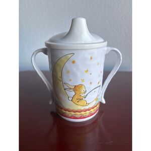 Baby Cie Le Cadeaux Bunny Moon Melamine Sippy Cup Two Handle Trainer White